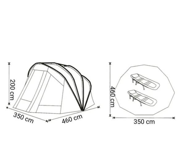 Карповая туристическая палатка трехместная 460х350х200см. / арп - палатка для рыбалки, кемпинга, туризма